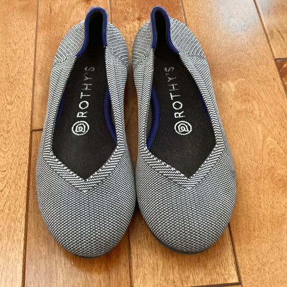 Rothy’s Rare Lilac Heel Stripe Flats Size 7 - Picture 3 of 12